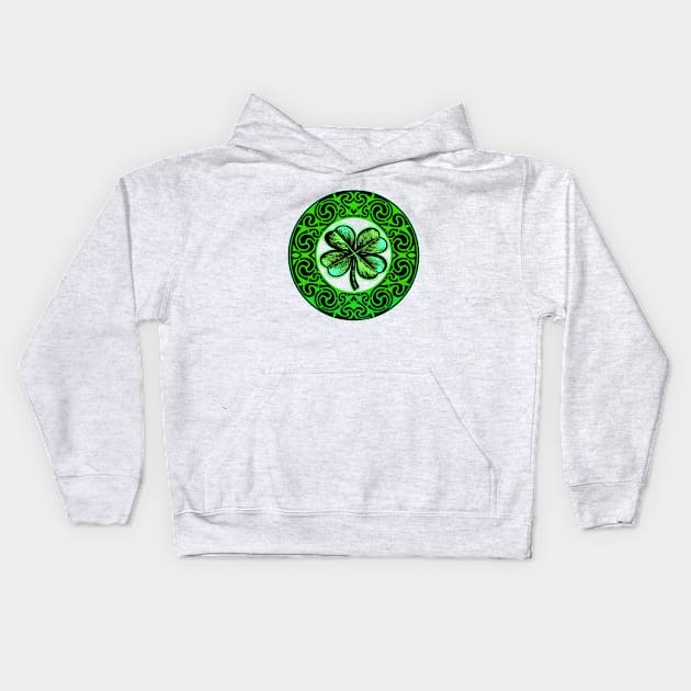 Shamrock Irish Celtic Fierceness Kids Hoodie by WarriorX